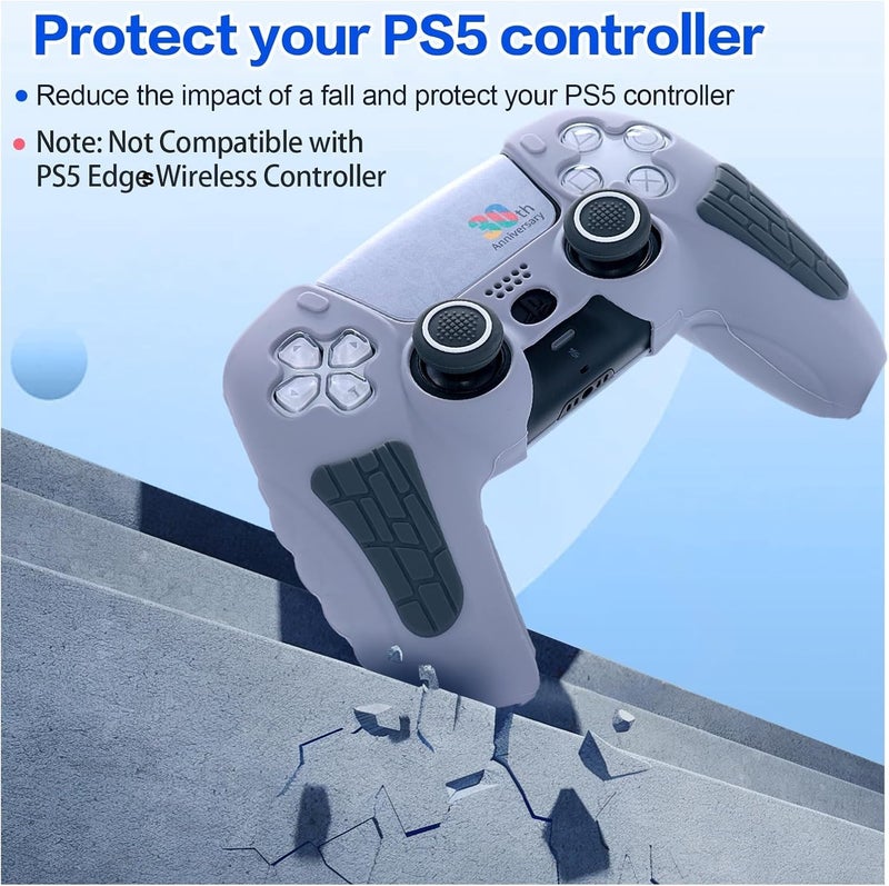 PSS® PS5 Controller Cover Case, Anti-Slip Silicone Cover Skin Compatible with PS5 Controller with 2 Thumb Grip Caps, Joystick Protectors and Touchpad Sticker - 30th Anniversary Limited Edition - Image 5