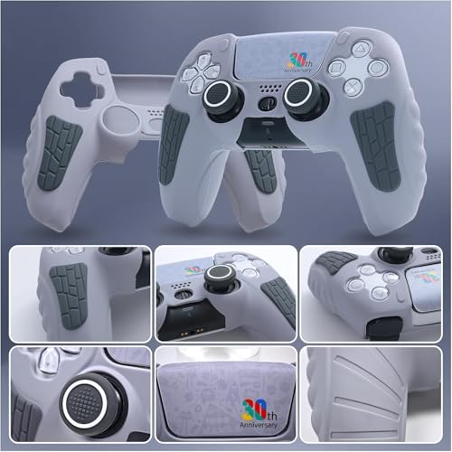PSS® PS5 Controller Cover Case, Anti-Slip Silicone Cover Skin Compatible with PS5 Controller with 2 Thumb Grip Caps, Joystick Protectors and Touchpad Sticker - 30th Anniversary Limited Edition - Image 3