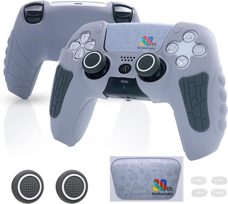 PSS® PS5 Controller Cover Case, Anti-Slip Silicone Cover Skin Compatible with PS5 Controller with 2 Thumb Grip Caps, Joystick Protectors and Touchpad Sticker - 30th Anniversary Limited Edition - Image 1