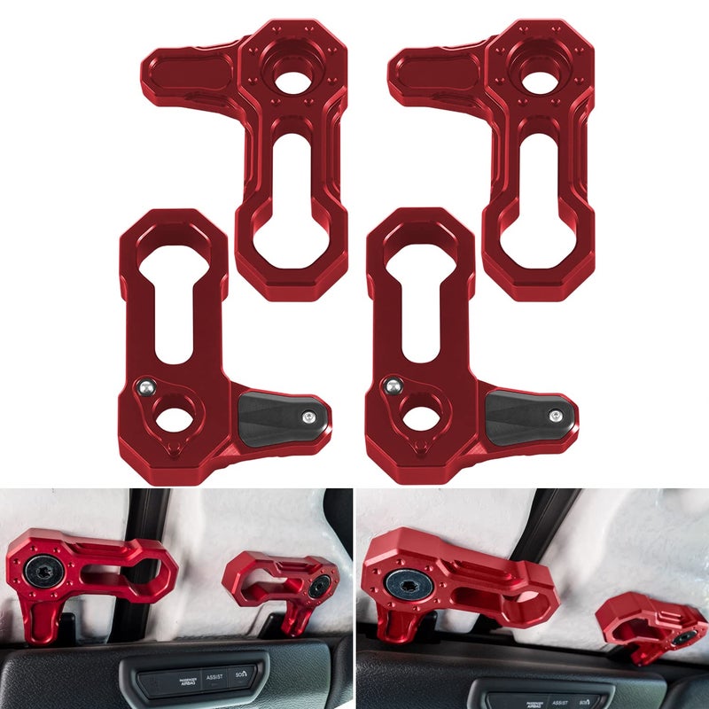 Freedom Top LShaped Roof Latches Freedom Panel Latch Hardtop Roof Removal Switch Handle Latches Screws for Jeep Wrangler JK JKU 20072018 Set of 4 Red