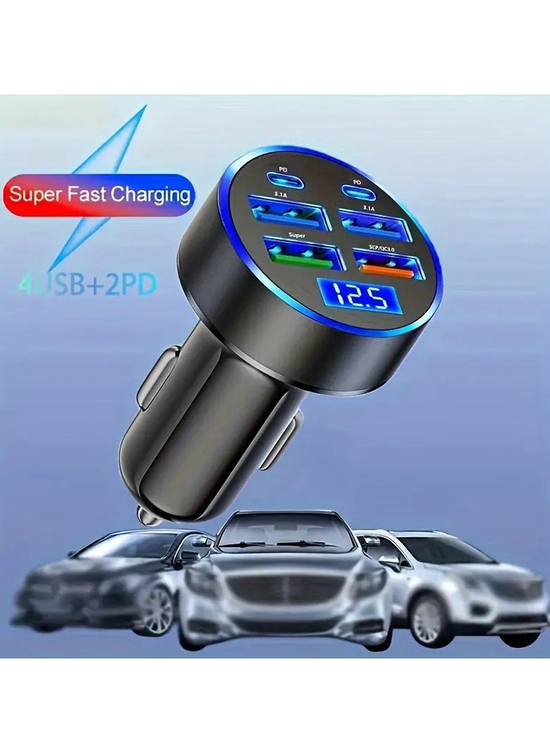 Home Clearance Sale ANNJIATUU Multi-Port 2PD & QC3.0 Car Charger with 4 USB Ports - Fast Charge PD, USB Type-C Adapter for Phones  - Image 1