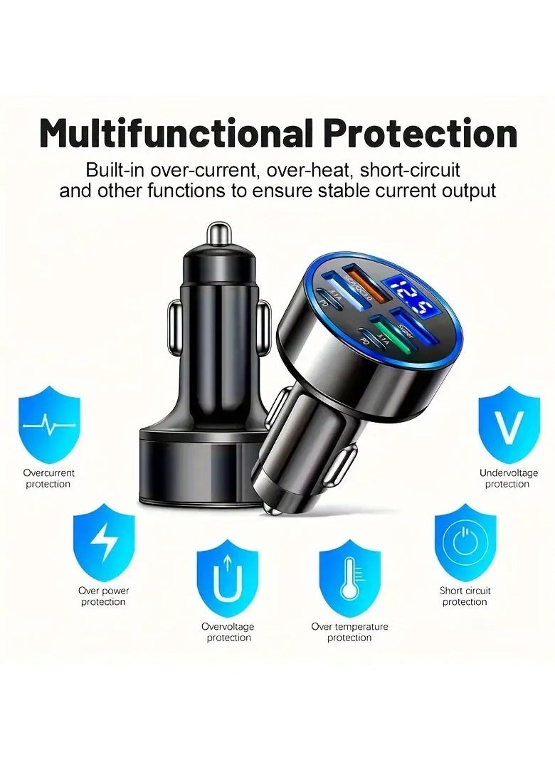 Home Clearance Sale ANNJIATUU Multi-Port 2PD & QC3.0 Car Charger with 4 USB Ports - Fast Charge PD, USB Type-C Adapter for Phones  - Image 4