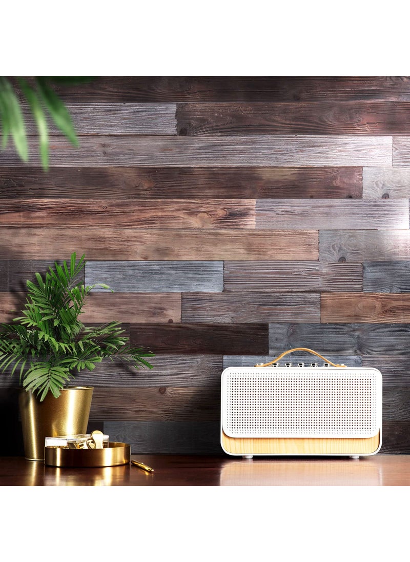 Holydecot Holydecot Nail Up Paneling Wood Wall Panels Real Solid Planks DIY Easy Application Rustic Reclaimed Barn Paneling for Accent Walls Brown Gray Combinations 105 sq ft 