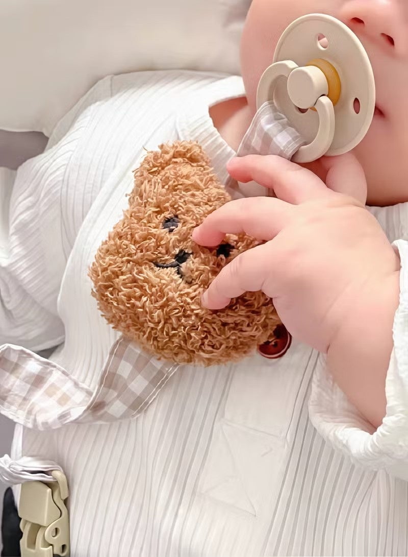 2PCS Cartoon Bear Baby Pacifier Chains, Soother Clip, Dummy Holder Strap for Pacifiers, Teether Toys, Lightweight, Washable, Korean Style - Image 3