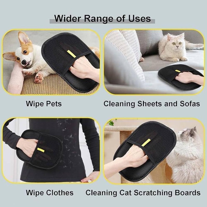 KETOVED Pet Hair Removal Gloves Static Pet Hair Catcher Pet Hair Removal Mitt, 9.85x8.46inches - Image 4