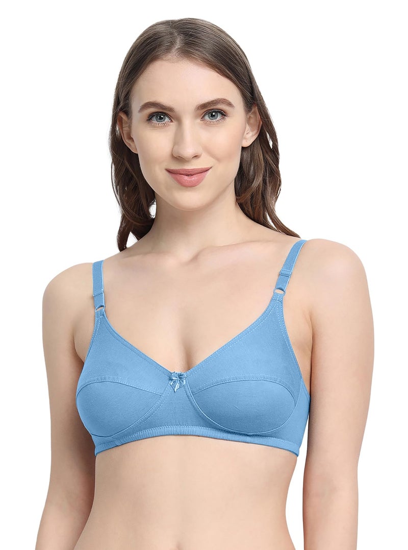 VSTAR Bra for Women Non Padded | Hana | Full Coverage Bra|Blue|36B - Image 1