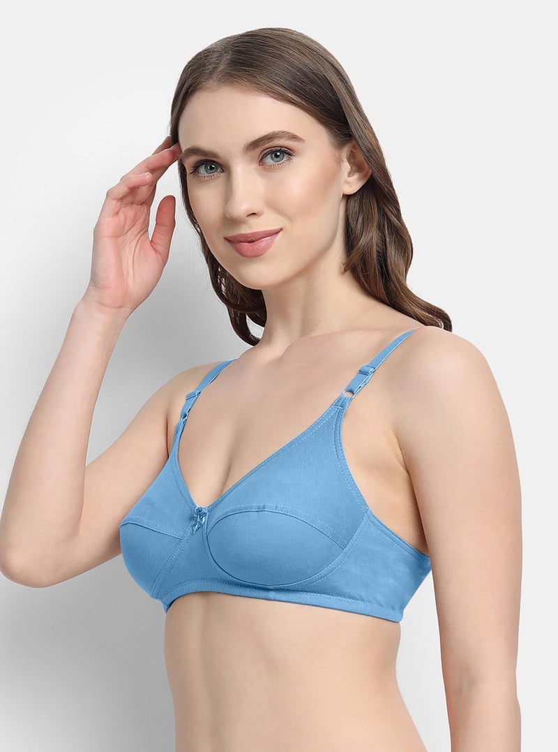 VSTAR Bra for Women Non Padded | Hana | Full Coverage Bra|Blue|36B - Image 2