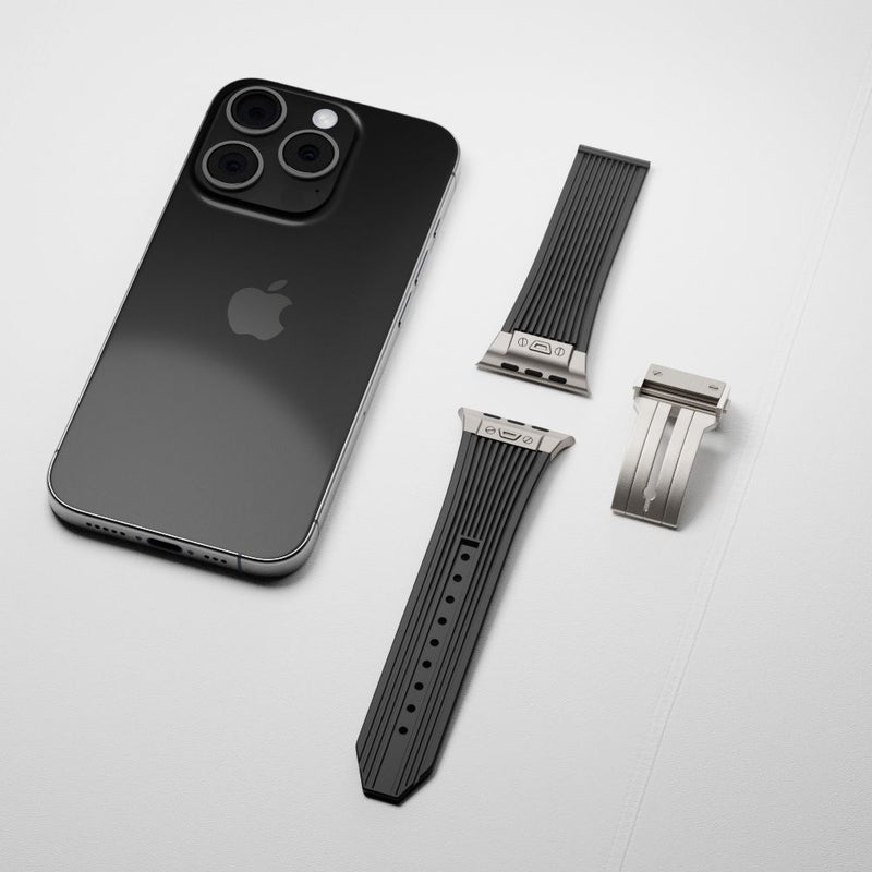 سوار ساعة بإبزيم من التيتانيوم الأسود لساعة Apple Watch Ultra 2/1 مقاس 49 مم و iWatch 46/45 مم - Image 4