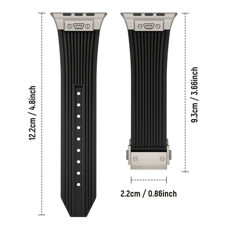 سوار ساعة بإبزيم من التيتانيوم الأسود لساعة Apple Watch Ultra 2/1 مقاس 49 مم و iWatch 46/45 مم - Image 2
