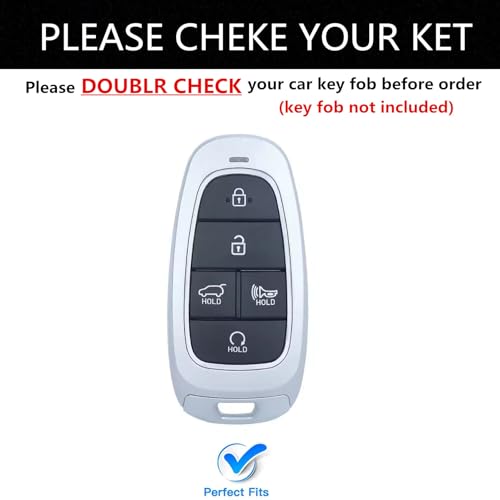 TALKMOON Key Fob Cover for Hyundai 5 Buttons Key CaseHeavy Key Shell Protector Keychain Accessories for 2024 2023 2022 Hyundai Sonata Tucson Santa fe Palisade Key Fob ModelASilver - Image 3