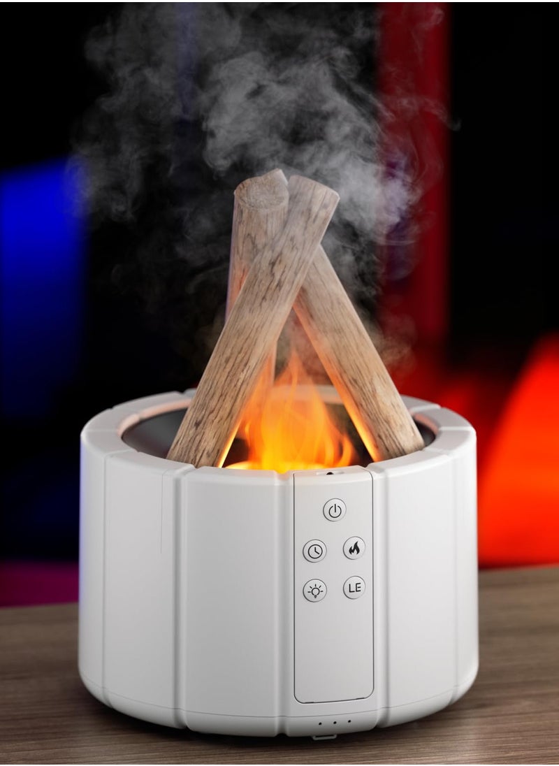 KASTWAVE - Bonfire Humidifier 250ML with Remote Control, Silent Flame Diffuser Aromatherapy Scented Oil Diffusers Timing With Bonfire Shape Warm Light And 7 Colorful Lights - Image 1