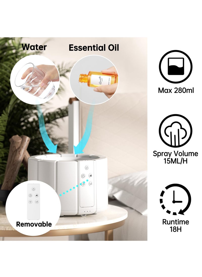 KASTWAVE - Bonfire Humidifier 250ML with Remote Control, Silent Flame Diffuser Aromatherapy Scented Oil Diffusers Timing With Bonfire Shape Warm Light And 7 Colorful Lights - Image 1