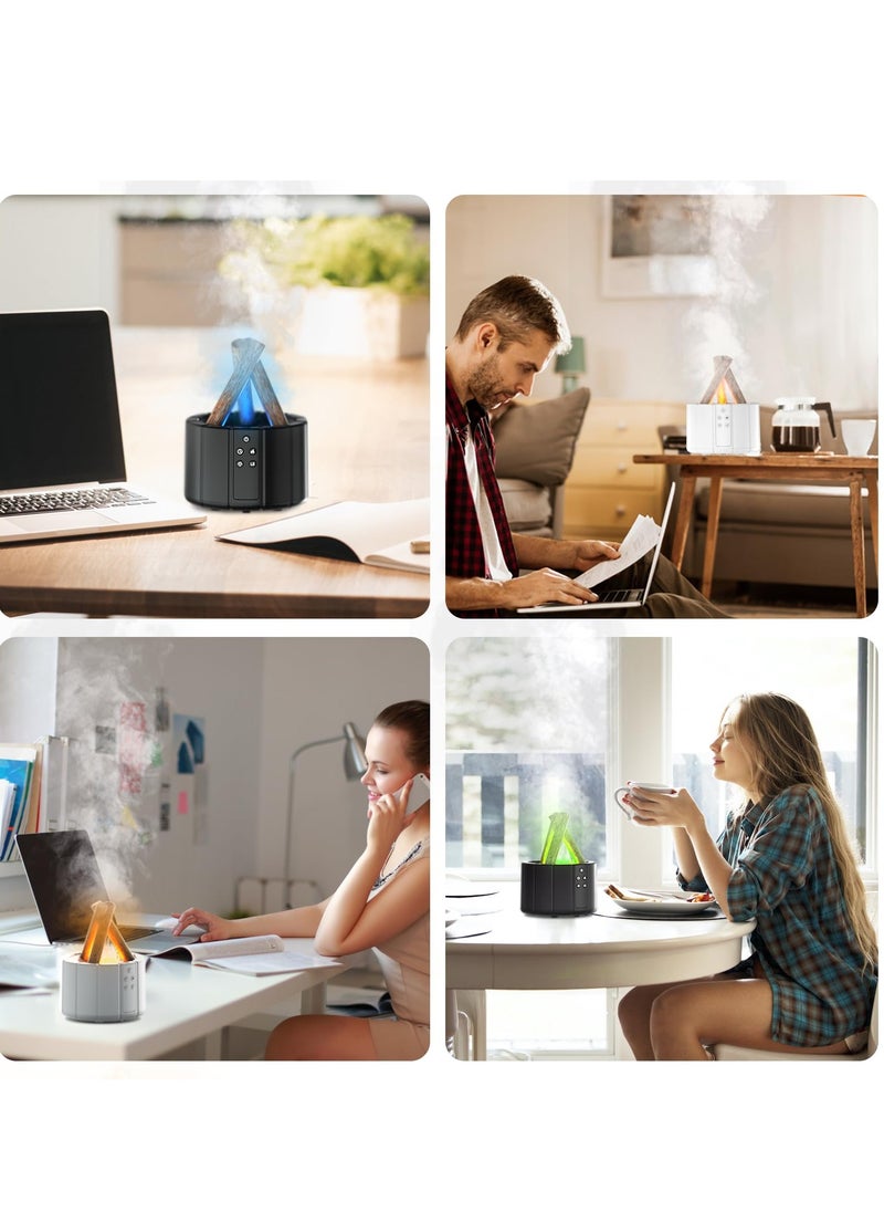 KASTWAVE - Bonfire Humidifier 250ML with Remote Control, Silent Flame Diffuser Aromatherapy Scented Oil Diffusers Timing With Bonfire Shape Warm Light And 7 Colorful Lights - Image 1