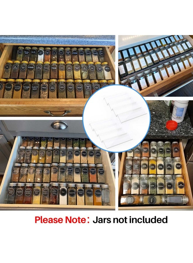 MIUKAA Clear Acrylic Spice Drawer Organizer, 4 Tier- 2 Set Expandable From 13" to 26" Drawer Seasoning Organizer, Kitchen Spice Rack Tray for Drawer/Countertop (Jars not included)  - Image 2