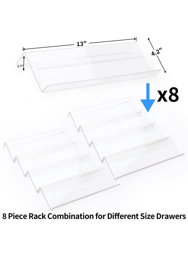 MIUKAA Clear Acrylic Spice Drawer Organizer, 4 Tier- 2 Set Expandable From 13" to 26" Drawer Seasoning Organizer, Kitchen Spice Rack Tray for Drawer/Countertop (Jars not included)  - Image 4
