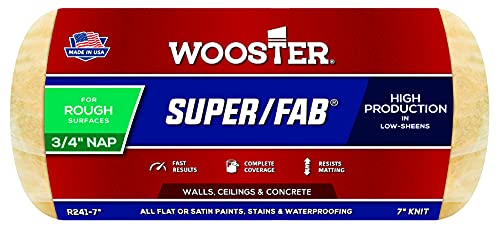 Wooster Brush R241-7 Super/Fab Roller Cover, 3/4-Inch Nap, 7-Inch , Yellow - Image 1