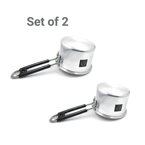 NYRA® Aluminium Mini Tea/Coffee Pan with Strong Stainless Steel Handle, Set of 2, Capacity- 700 ML, 900 ML - Image 4