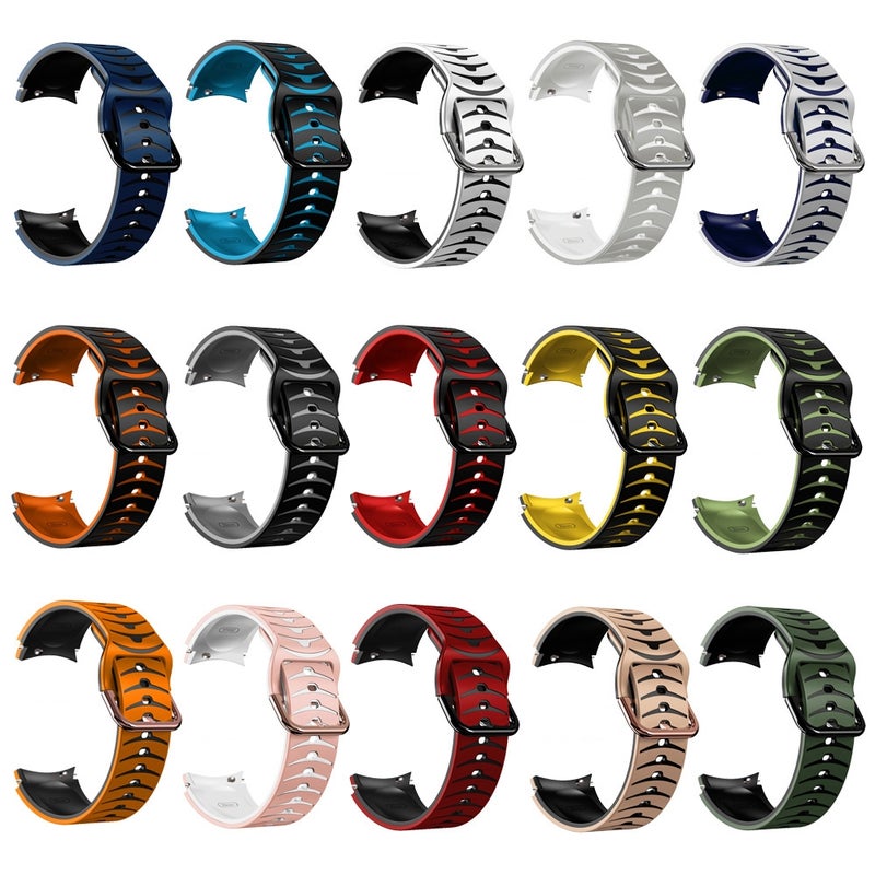 إيروريكس سوار ساعة سامسونج جالاكسي واتش 5 برو إصدار الجولف من السيليكون المنحني (أسود + أزرق) - Image 4