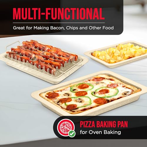 BAKKENMASTER Bacon Tray - 2-Piece Set – Marble Coating - Durable, Non-Stick Cooking Tray for Bacon – White Stone Tray and Carbon Steel Rack - Image 4