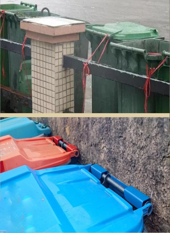 Lusebiy 2024 New Steel Wheelie Bin Brackets,Strong Durable Outdoor Bin Holder Trash Fixed Bracket Fixed Trash Can Location Prevent Sliding Suitable Outdoor Garbage Trash Cans Lock (Black) - Image 5