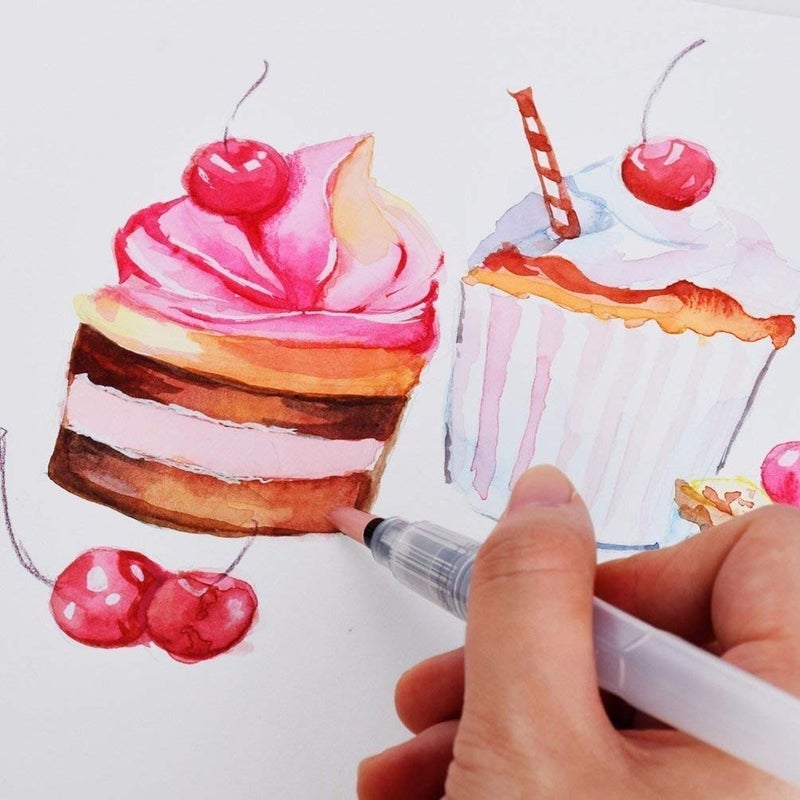 kreni Enterprises Water Brush Pen for Watercolor Calligraphy Drawing Tool Marker Set of 6 - Image 4