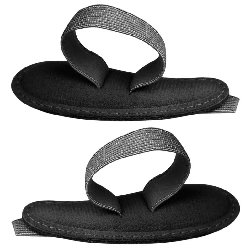 Ipetboom 2pcs Adjustable Black Toe Separators for Women Single Hole Bunion Splints with Cushion Pads Reusable Toe Protectors for Overlapping Hammer and Curved Foot Relief and Alignment - Image 1