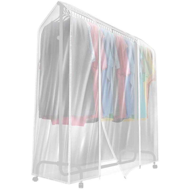 Sorbus Cover for Garment Rack - 6 Ft Transparent Clothes Rack Cover, Garment Coat Hanger Protector Dustproof Waterproof Clothing Storage Cover for Dresses, Suits, Coats, and more (Rack Not Included) - Image 1