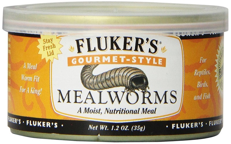 Fluker's Gourmet Mealworms, Canned Food for Reptiles, Fish, Birds and Small Animals, 1.23 oz