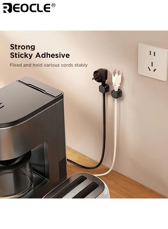 REOCLE 6pcs Magnetic Cable Clips Non-slip Cable Organizer Charging Cable Storage Clip Plastic Material Practical Gadget Sleek Cord Organizer for Desk Home Car Office - Image 4