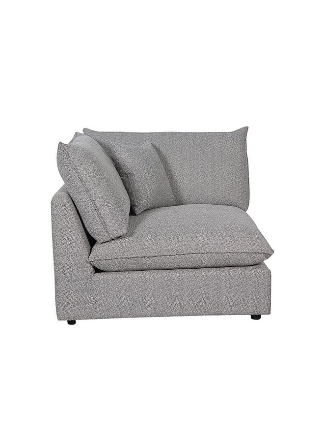 DANUBE HOME Napoleon Corner Fabric Modular Sofa Accent Chair Modern Design One Seat Sofas Comfortable Living Room Seating Furniture For Home L 103 x W 103 x H 91 cm Grey  - Image 2
