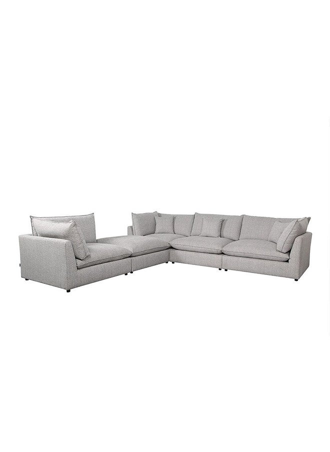 DANUBE HOME Napoleon Corner Fabric Modular Sofa Accent Chair Modern Design One Seat Sofas Comfortable Living Room Seating Furniture For Home L 103 x W 103 x H 91 cm Grey  - Image 3