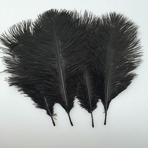 Sowder 20pcs Natural 10-12inch(25-30cm) Ostrich Feathers Plume for Wedding Centerpieces Home Decoration(Black) - Image 3
