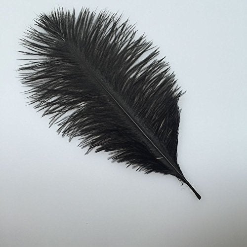 Sowder 20pcs Natural 10-12inch(25-30cm) Ostrich Feathers Plume for Wedding Centerpieces Home Decoration(Black) - Image 2
