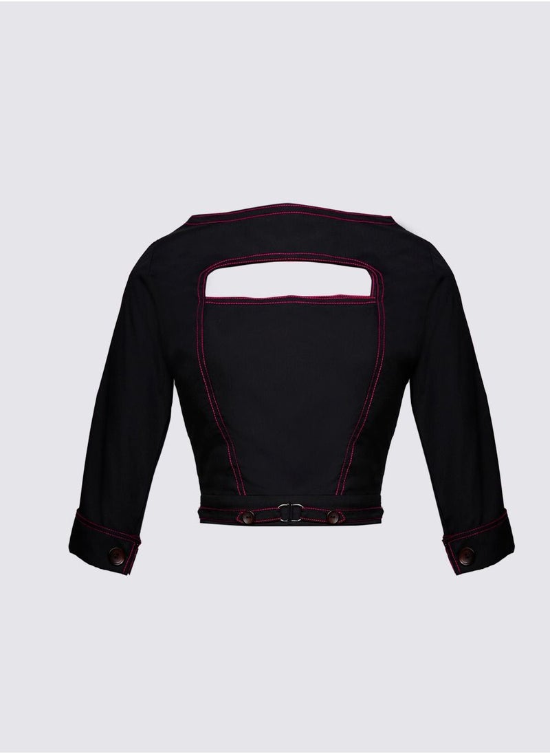NIVA FASHION HOUSE - Peekaboo Stitch Detailing Top - Image 1