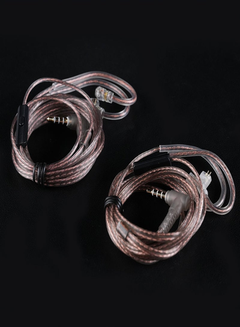 كي زد كابل ترقية KZ OFC كابل استبدال سماعة أذن HiFi موصل مطلي بالذهب 0.75 مم كابل أسود شفاف دبوس C لـ KZ ZSN/ZSN PRO/ZS10 PRO/AS16/AS12 بدون ميكروفون - Image 2