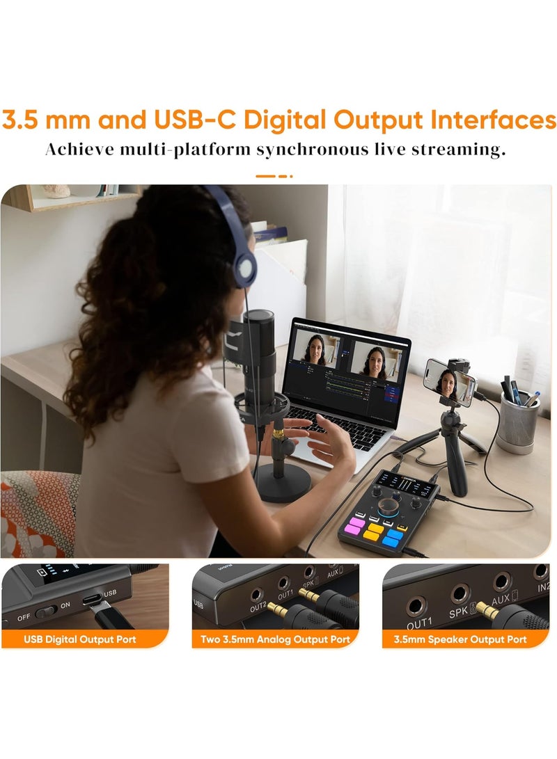 COMICA Comica ADCaster C1-K1 Condenser Microphone Bundle with Sound Card, Streaming Microphone PC with Mixer Kit, USB Audio Interface Mixer Set for Live Streaming/Podcast/Gaming/YouTube - Image 5