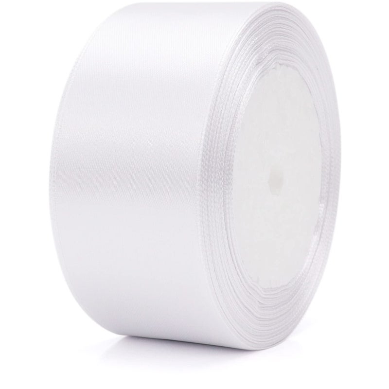 Nsilu 25 Yards 1-1/2 inches Wide Satin Ribbon Suitable for Wedding, Party and Gift Box Packaging Ribbon (White, 1-1/2") - Image 4
