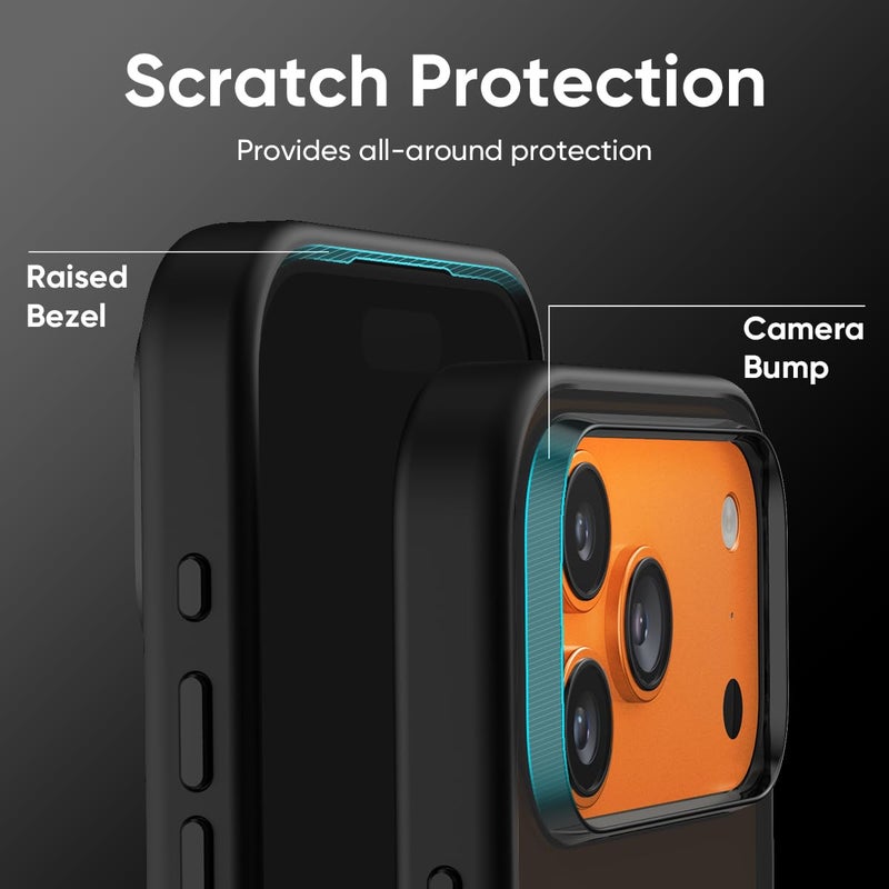 FLOLAB حافظة FLOLAB Surtect Tri-Fusion المغناطيسية لجهاز iPhone 17 Pro تصميم نحيف واقي متوافق مع Magsafe بدرجة عسكرية - أسود غير لامع شفاف بالكامل - Image 5