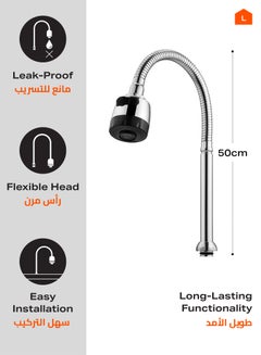 LAWAZIM Kitchen Faucet with Flexible Sprayer Head-50cm-Flexible and Extendable Leak-proof Water Saving Stainless Steel Water Tap Sprayer with Modern Look and Smooth Operation- for Kitchen and Bathroom  - Image 2