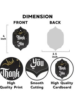 Generic 50 Pcs Thank You Tags for Ramadan/Eid (Black), Thank You Tags, Eid Decorations, Ramadan Decorations, Tags for Ramadan Party, Eid Party Supplies  - Image 3