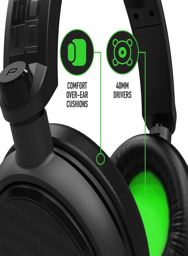 4Gamers C6-100 Black & Green Over Ear Gaming Headset Compatible with PS4/PS5, Xbox, Switch, PC with Flexible Mic, 3.5mm Jack, 1.5m Cable, Lightweight, Comfortable and Durable - Image 3