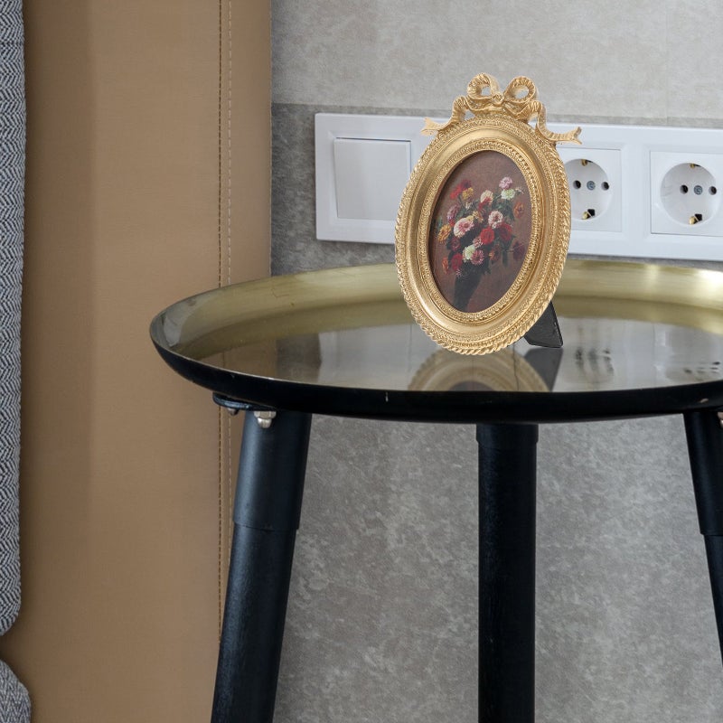 Vintage Resin Oval Wall-Mounted Small Picture Frame European Style Photo Holder - Image 3