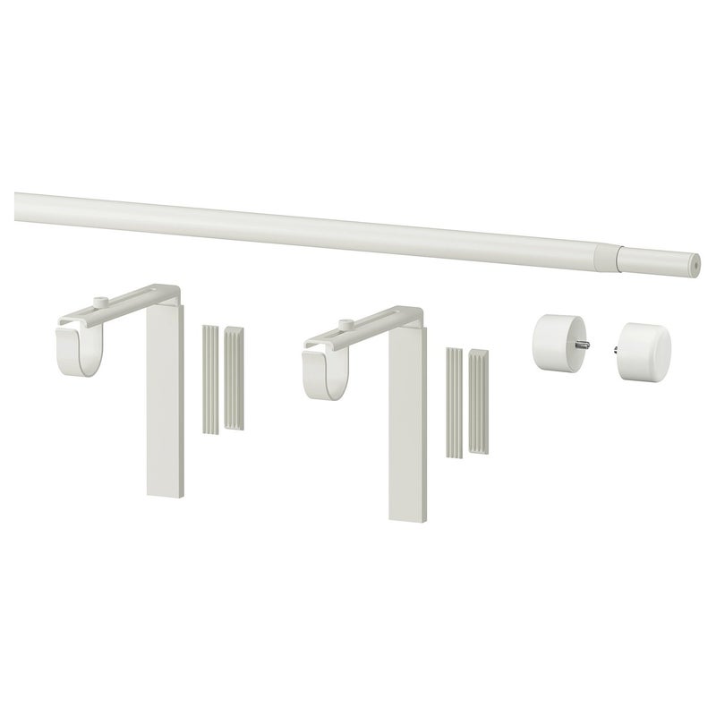 Baitique Extendable Curtain Rod Set with Brackets and Finials, White, 70-120 cm - Image 2