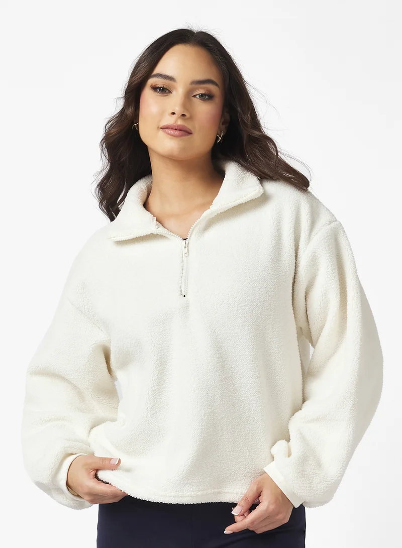 Ginger Basics Cozy Zip Up Borg Jumper