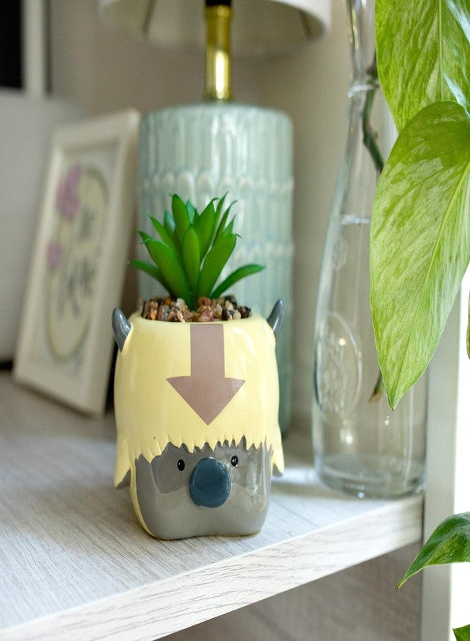 Silver Buffalo Avatar: The Last Airbender Appa 6-Inch Ceramic Planter with Artificial Succulent | Small Flower Pot, Faux Indoor Plant for Desk Shelf, Trinket Tray | Cute Home Decor, Anime Gifts and Collectibles - Image 4