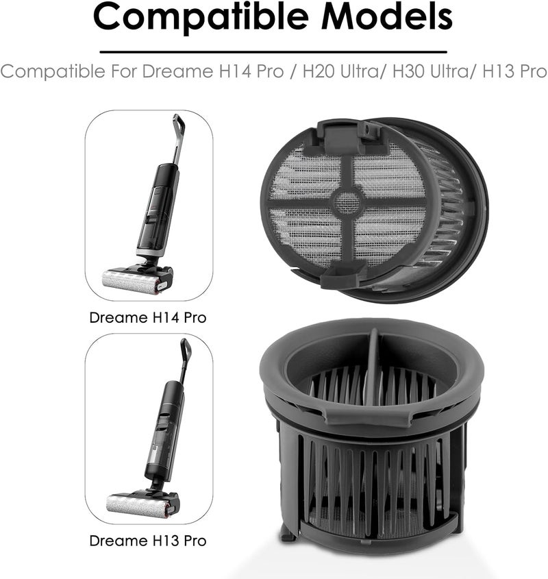 BRUVISH (7 Pack) H14 Pro Replacement HEPA Filters Compatible with Dreame H14 Pro/ H14/ H14 Dual Cordless Wet and Dry Vacuum Cleaner, Filters Accessories Kit, Vacuum Filters, Canister Filter, Upright Filter - Image 4