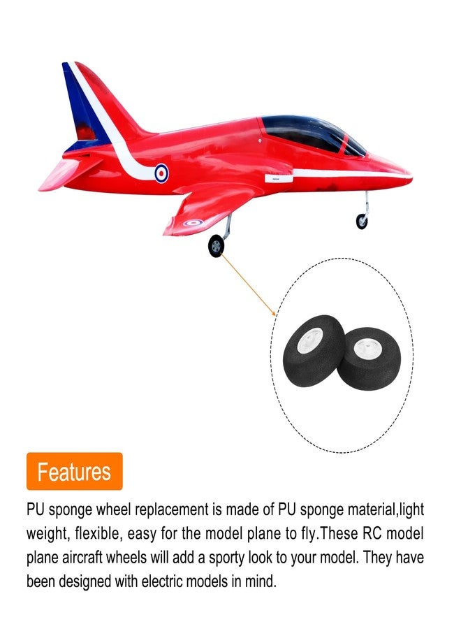 MECCANIXITY RC Airplane Wheels 2" OD x 0.63" T Aircraft Sponge Wheels Foam Wheel Replacement for DIY RC Model Plane 2 Pcs - Image 3