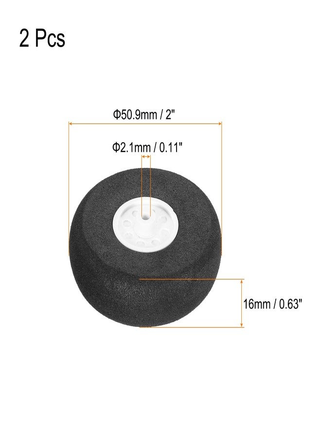 MECCANIXITY RC Airplane Wheels 2" OD x 0.63" T Aircraft Sponge Wheels Foam Wheel Replacement for DIY RC Model Plane 2 Pcs - Image 2