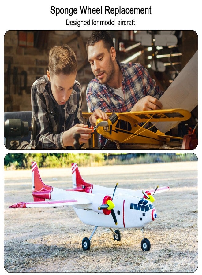 MECCANIXITY RC Airplane Wheels 2" OD x 0.63" T Aircraft Sponge Wheels Foam Wheel Replacement for DIY RC Model Plane 2 Pcs - Image 4