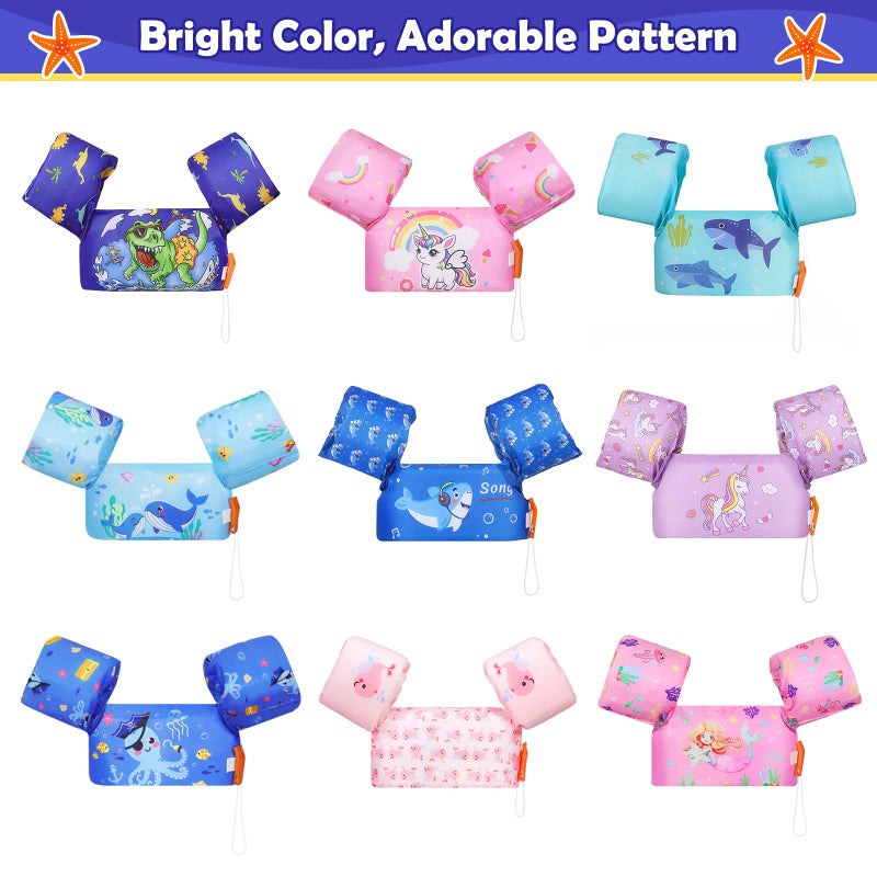 MoKo Swim Arm Band for Kids 20-50lbs, Clearance Toddler Swim Vest Cute Cartoon Swimming Wings Pool Floats Sleeve Children Water Sports Learning Swim Training Equipment, Green - Image 5